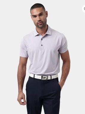 New Men’s Druids Short Sleeve Golf Polo Shirt Large Grey Lavender